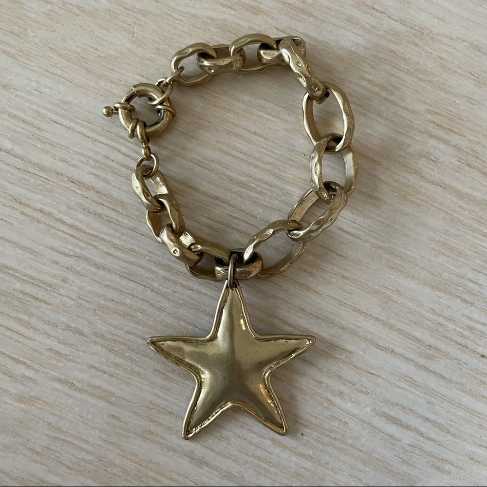 J. Crew gold toned chunky charm bracelet with starfish charm